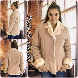 Vintage 90's Faux Fux Lined Leather Jacket